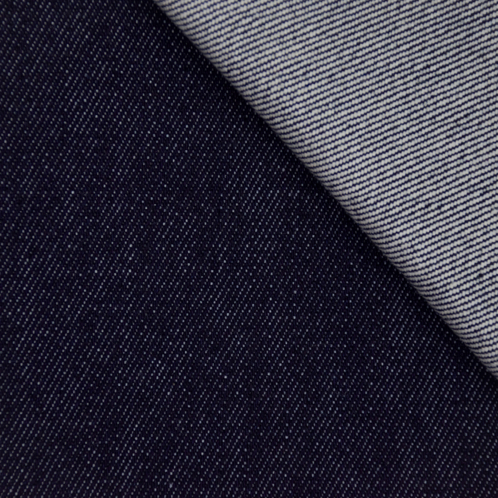 Denim recyclé coton bleu nuit indigo