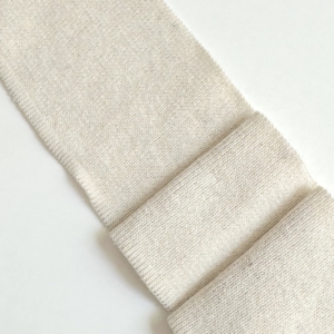 Bord côte 1x1 recyclé coton beige chiné