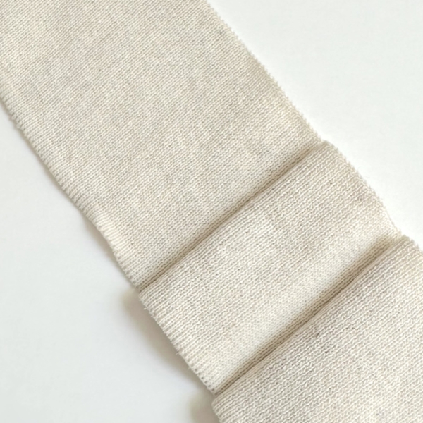 Bord côte 1x1 recyclé coton beige chiné