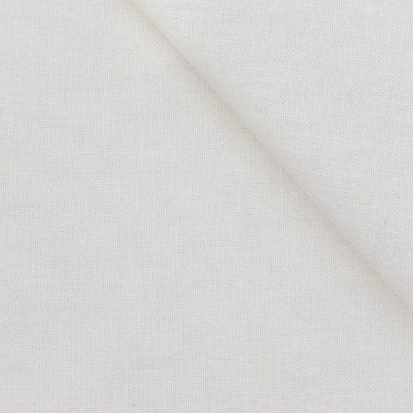 Toile coton lin recyclé blanc optique