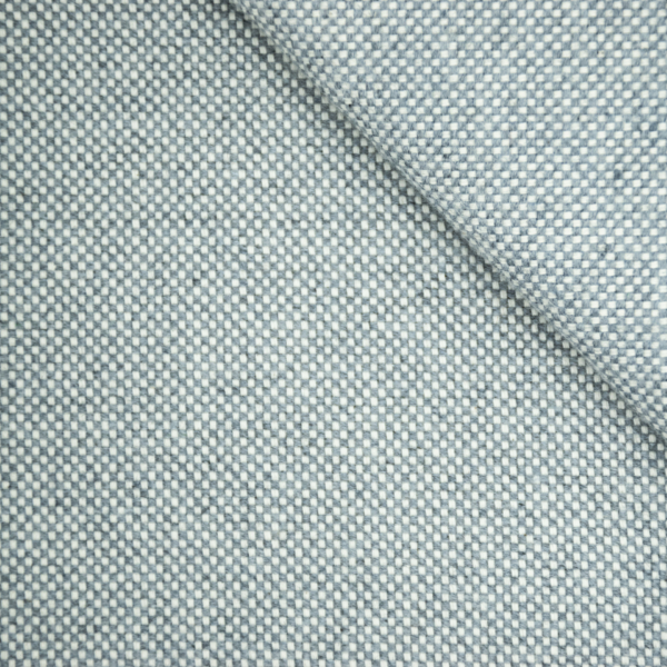 Toile demi-nattée recyclée coton écru et bleu