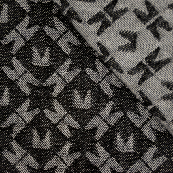 Denim jacquard recyclé coton noir indigo