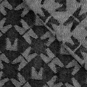 Denim jacquard recyclé coton noir indigo